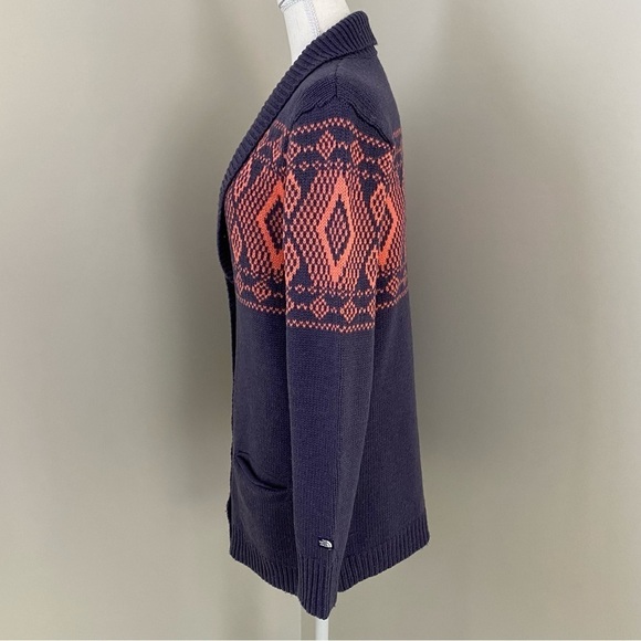 NORTH FACE Jacquardigan Sweater Knit Aztec Print Cardigan Size S - Picture 5 of 16